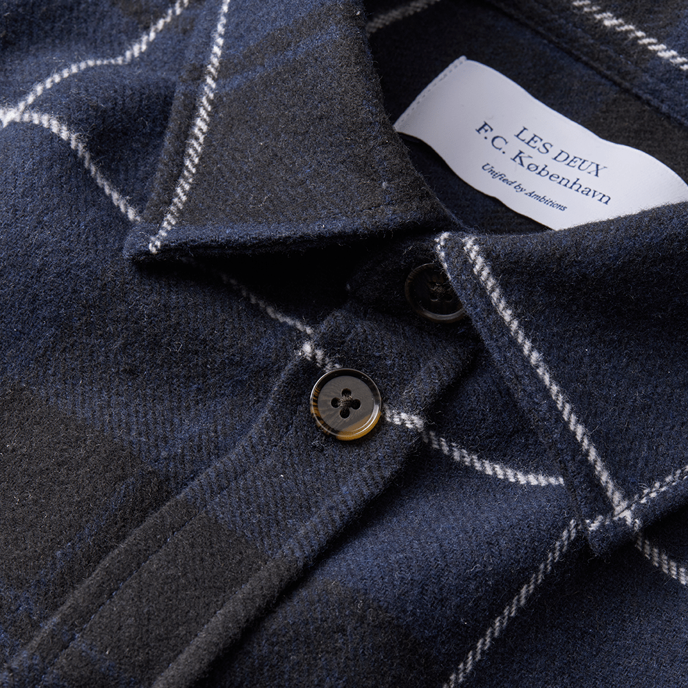 FCK x Les Deux Check Flannel Overshirt Mørk Navy / Sort