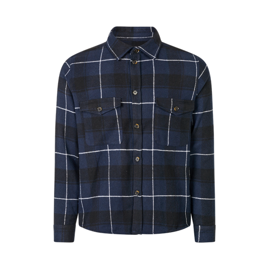 FCK x Les Deux Check Flannel Overshirt Mørk Navy / Sort