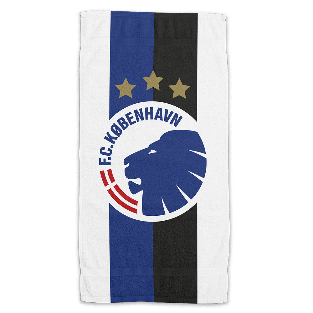 Towel White blue/black stripe