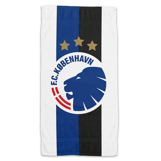 Håndklæde Hvid blå/sort stribe