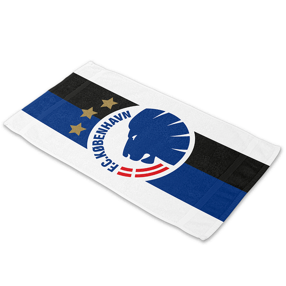 Towel White blue/black stripe