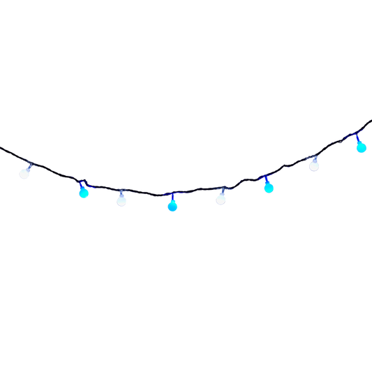 Lyskæde 10 meter - Hvid/blå