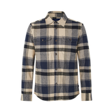 FCK x Les Deux Check Flannel Overshirt Ivory/Dark Navy