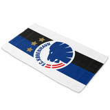 Håndklæde Hvid blå/sort stribe