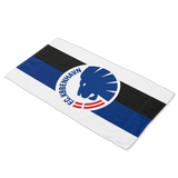 Håndklæde Hvid med blå/sort stribe