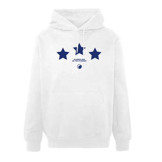 Hoodie 3 stjerner Hvid