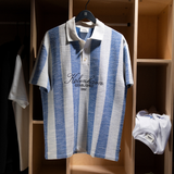 FCK x Les Deux Jersey Jacquard Polo Blue/white