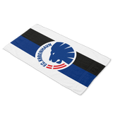 Håndklæde Hvid med blå/sort stribe