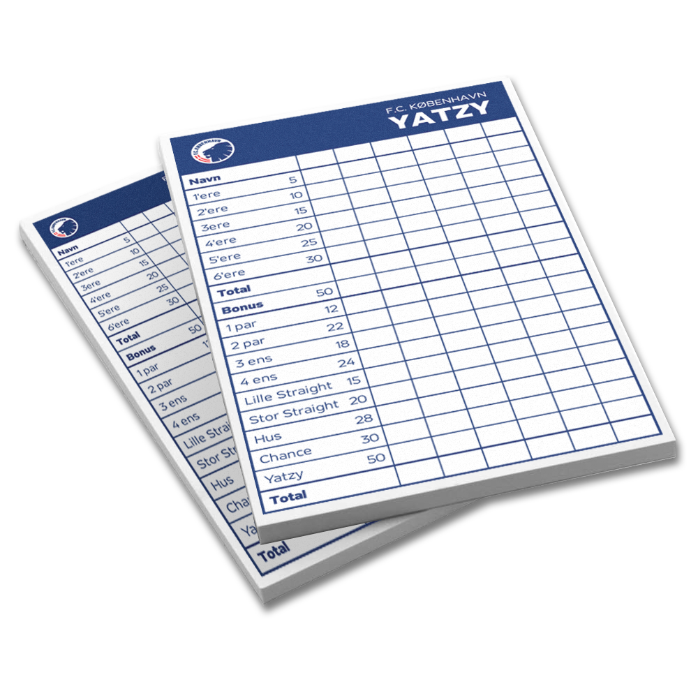 Point Card Yatsy Yatzy blok 2-pak – FCK Fanshop